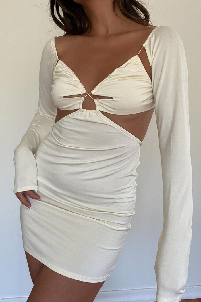 Cutout Open Back Knit Mini Dress