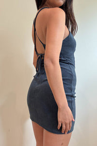 Soft Towel Knit Cross Back Mini Dress