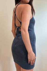 Soft Towel Knit Cross Back Mini Dress