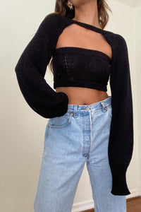 Knit Tube Top And Shrug Set