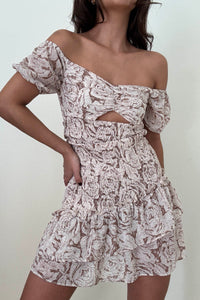 Off Shoulder Chiffon Mini Dress