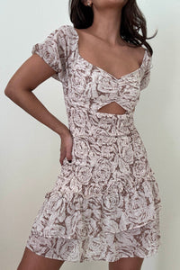 Off Shoulder Chiffon Mini Dress
