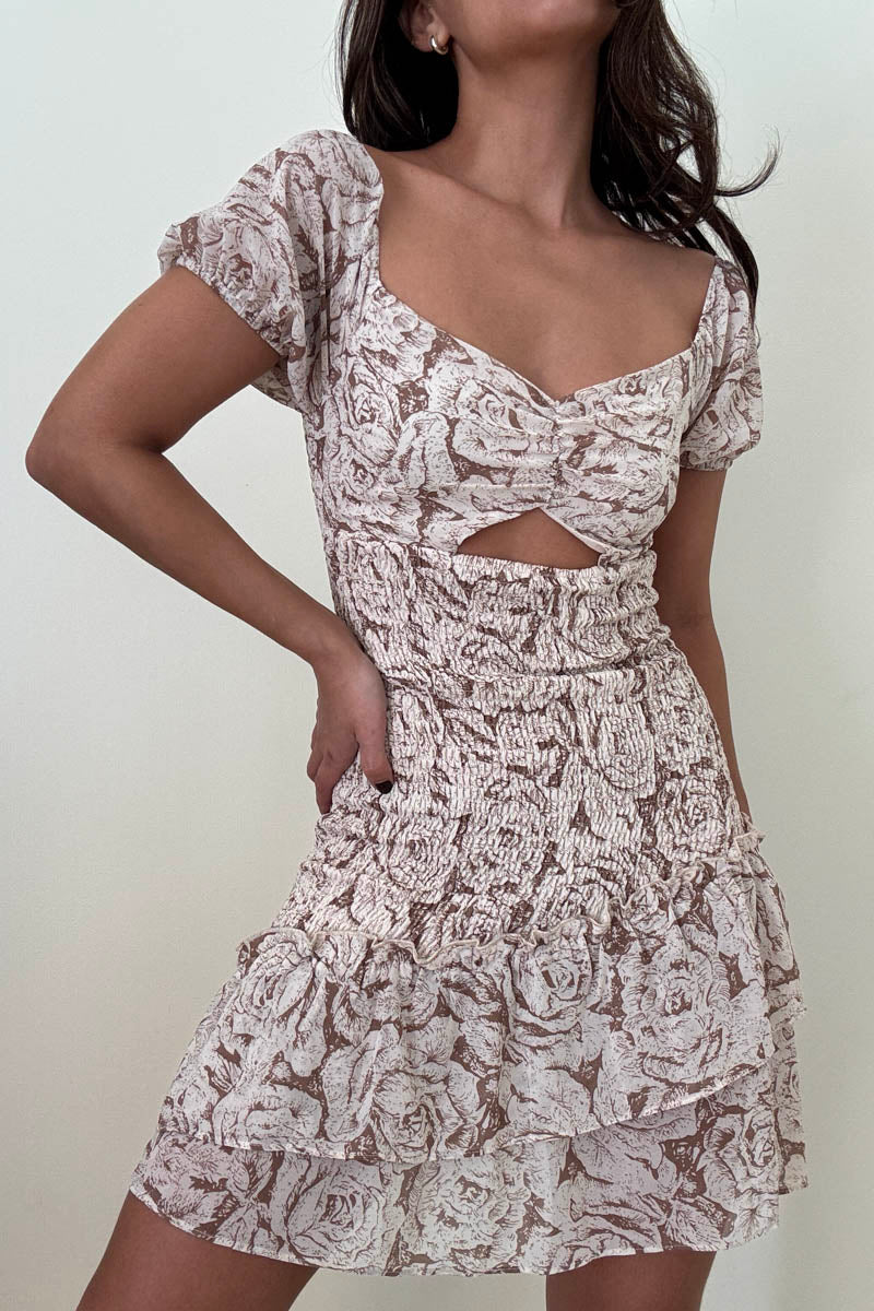 Off Shoulder Chiffon Mini Dress