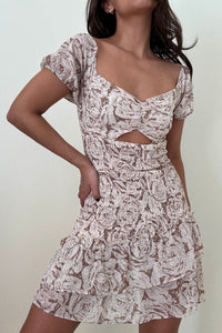 Off Shoulder Chiffon Mini Dress