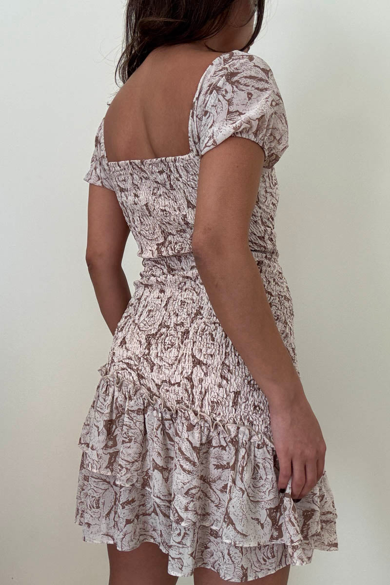 Off Shoulder Chiffon Mini Dress
