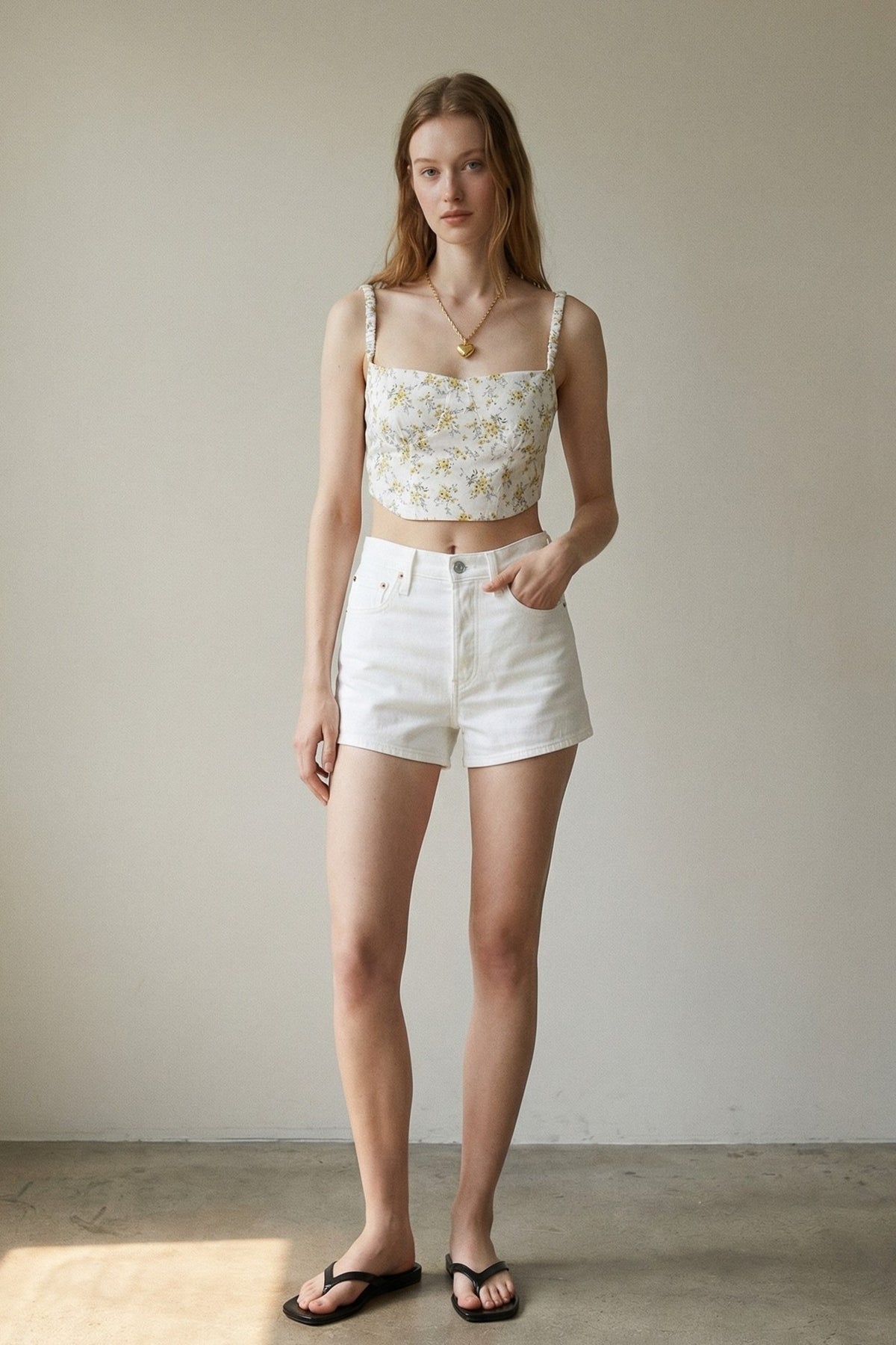 Floral Woven Print Corset Bustier Top