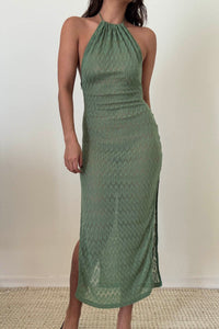 Halter Knit Maxi Dress