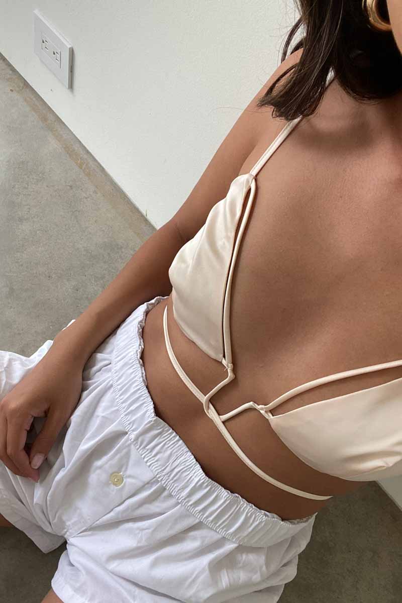 Satin Strappy Bralette Top