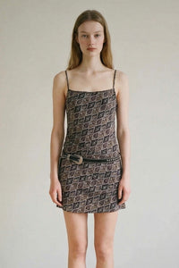 Bias Cut Paisley Print Mini Dress
