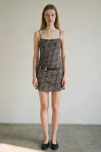 Bias Cut Paisley Print Mini Dress