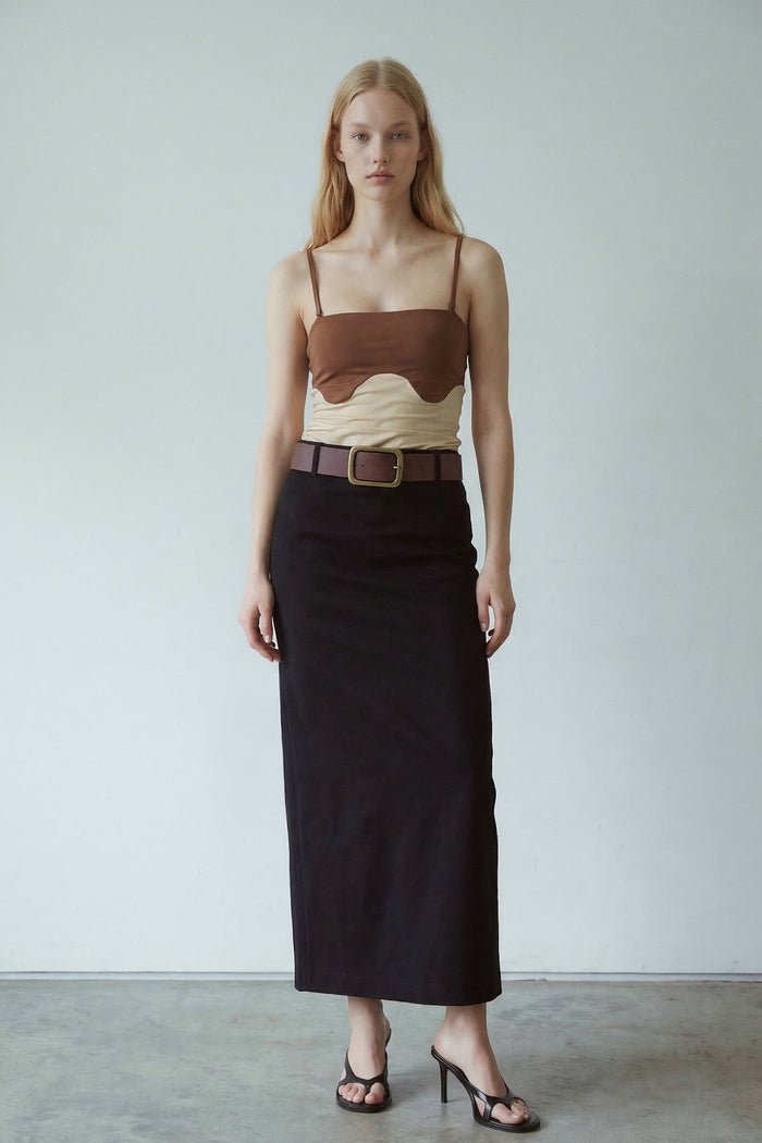 Square Neck Multicolor Knit Tube Top