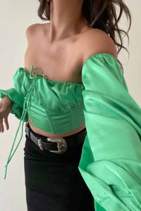Puff Off Shoulder Corset Top