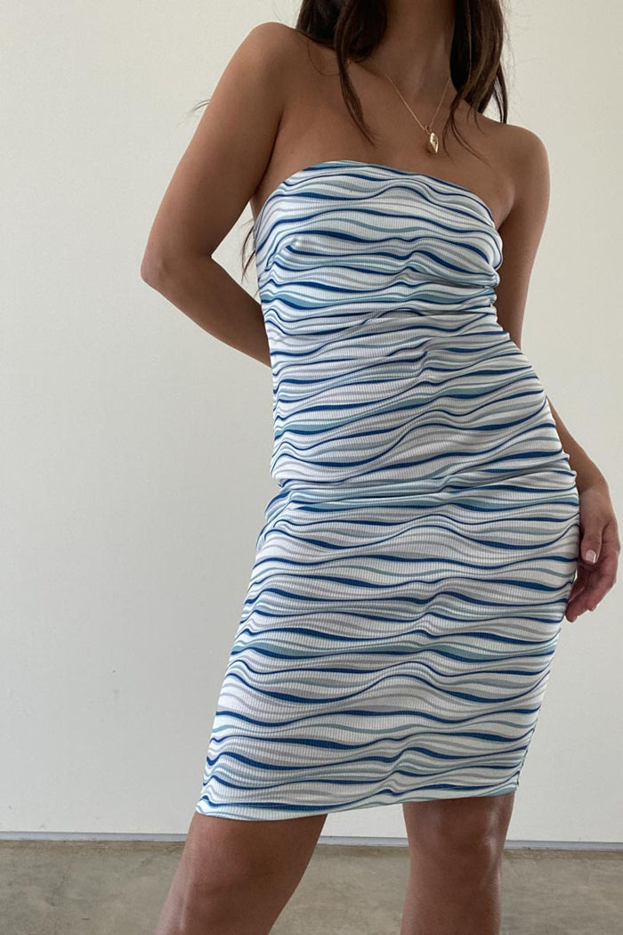 Stripe Bodycon Tube Mini Dress
