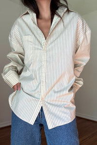 Oversized Pin Stripe Button Up Shirts