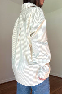 Oversized Pin Stripe Button Up Shirts