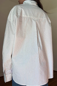 Oversized Pin Stripe Button Up Shirts