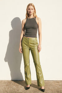 Contrast Stitch Boot Cut PU Pants