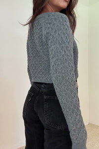 Cropped Knit Button Up Cardigan