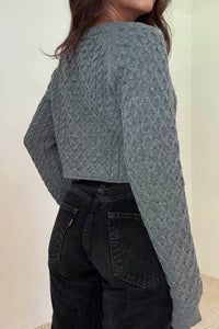 Cropped Knit Button Up Cardigan