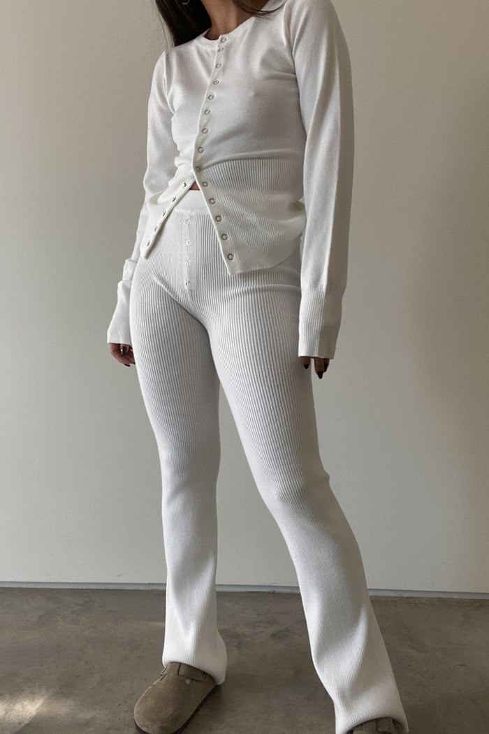 Knit Cardigan And Long Pants Set