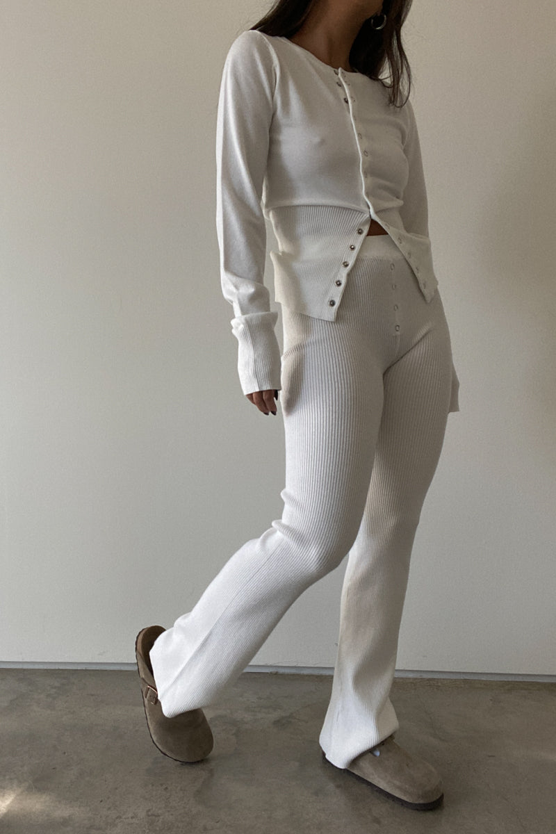 Knit Cardigan And Long Pants Set