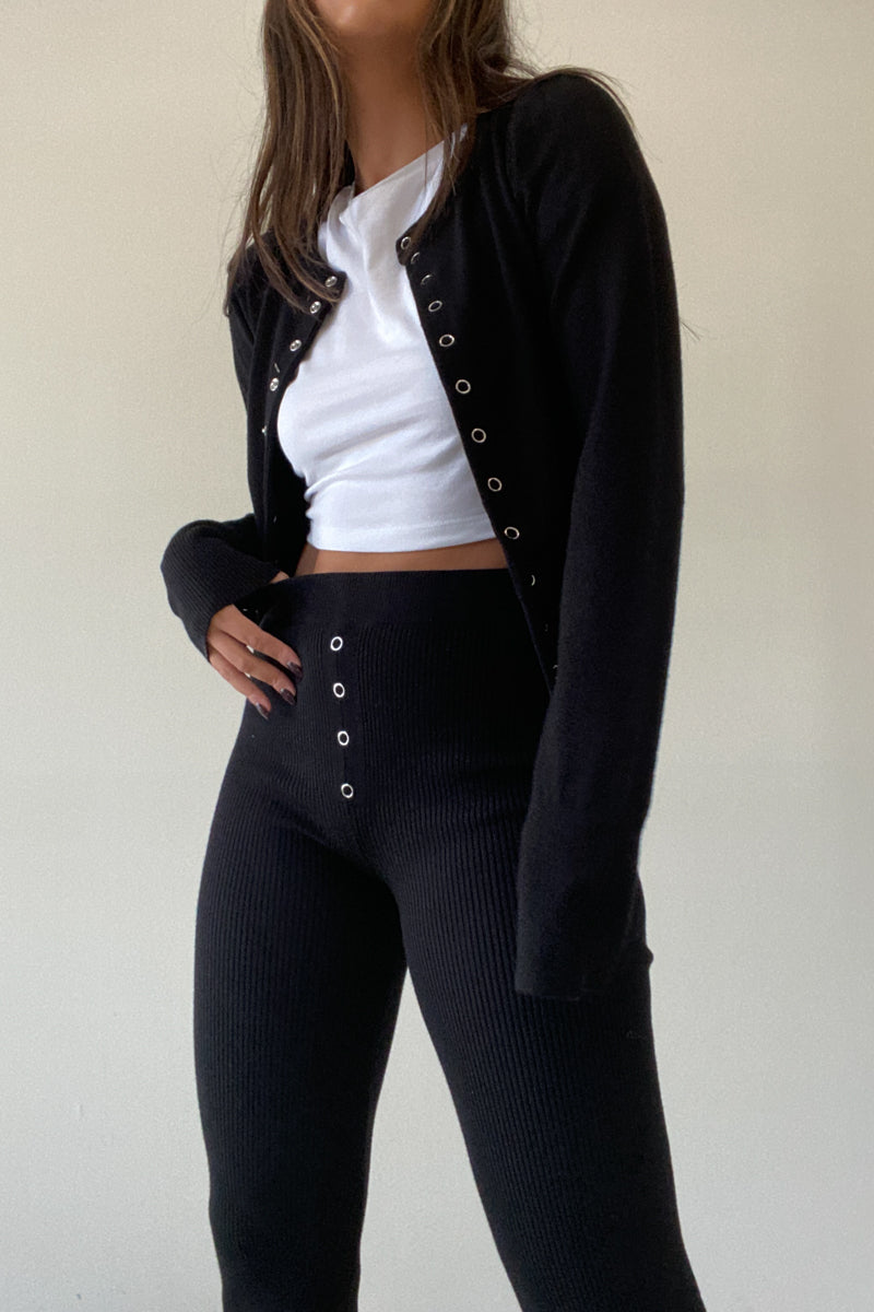 Knit Cardigan And Long Pants Set