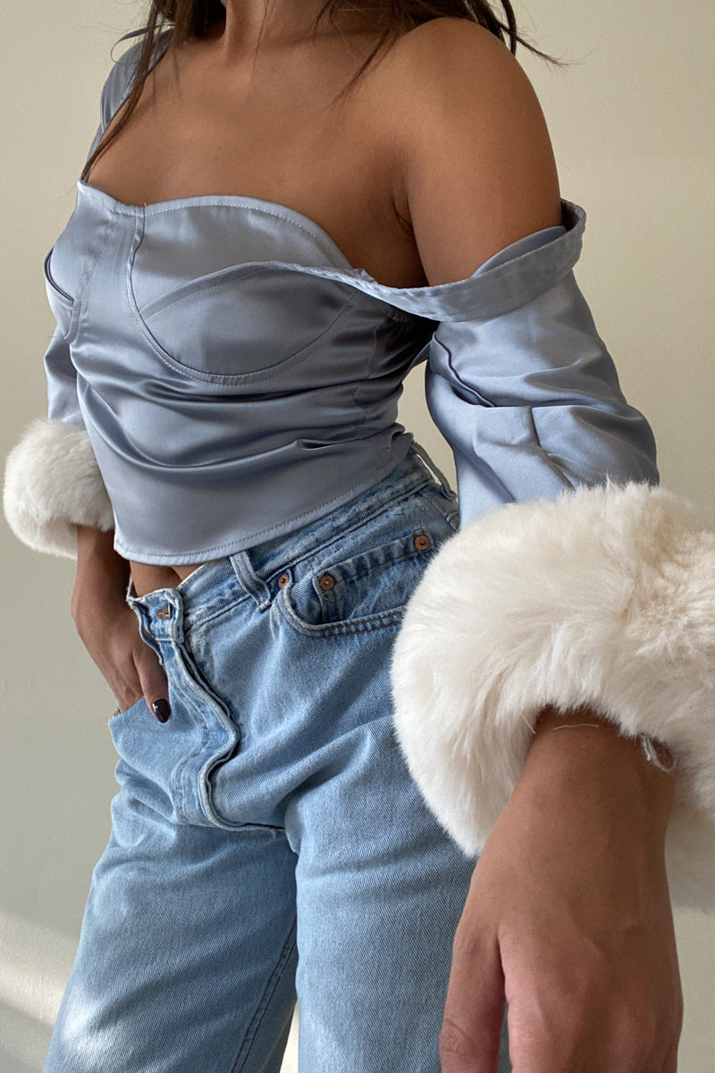 Satin Two-Piece Top And Shrug Set