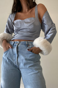 Satin Two-Piece Top And Shrug Set