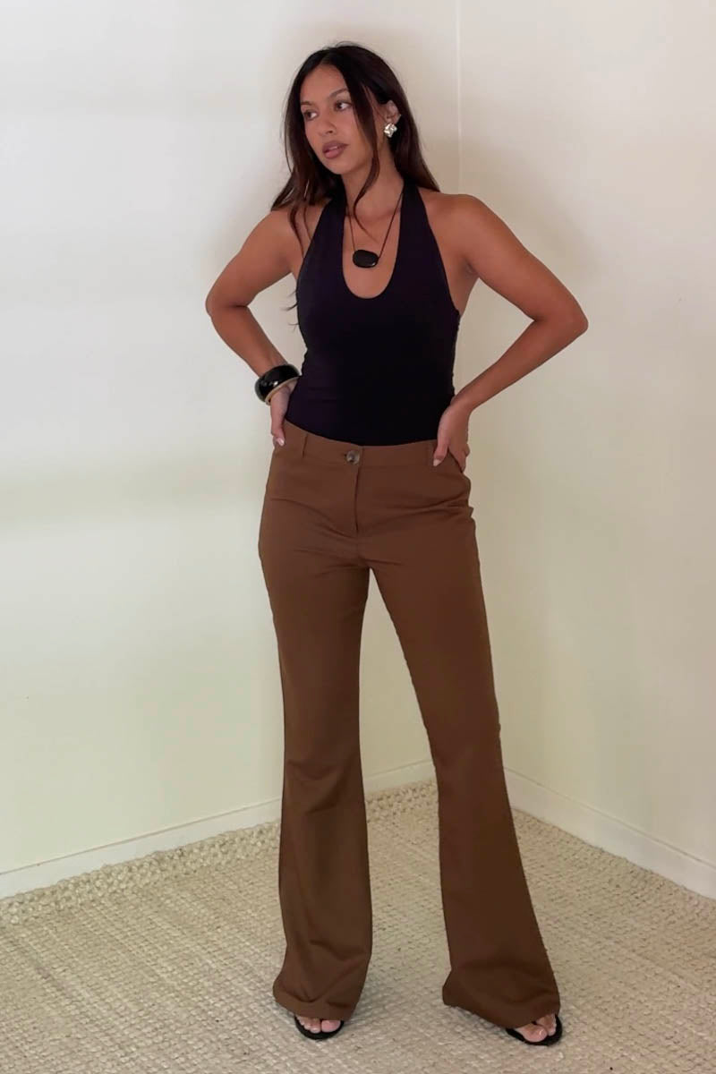 Low Waist Flare Leg Pants