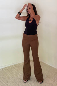 Low Waist Flare Leg Pants