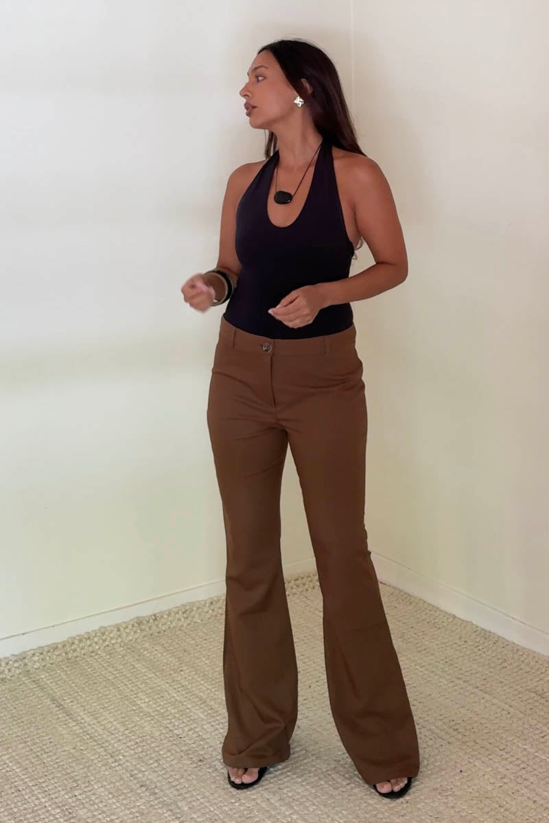 Low Waist Flare Leg Pants