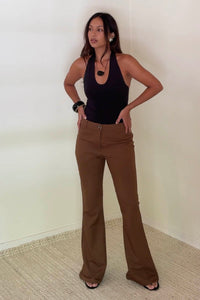 Low Waist Flare Leg Pants