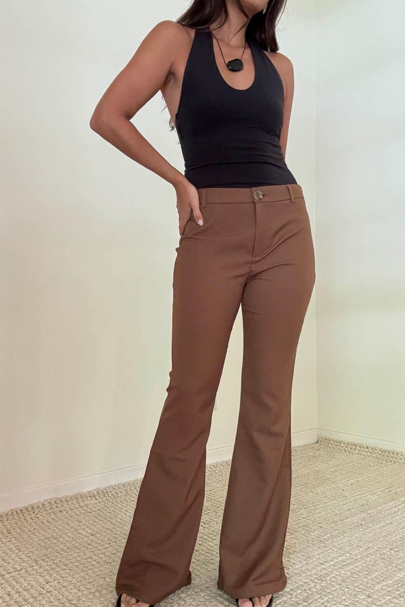 Low Waist Flare Leg Pants