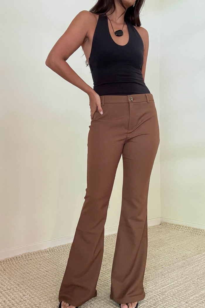 Low Waist Flare Leg Pants