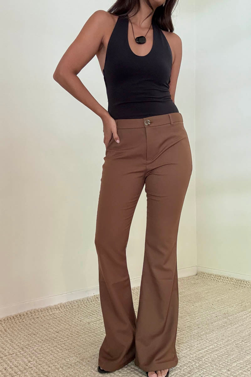 Low Waist Flare Leg Pants