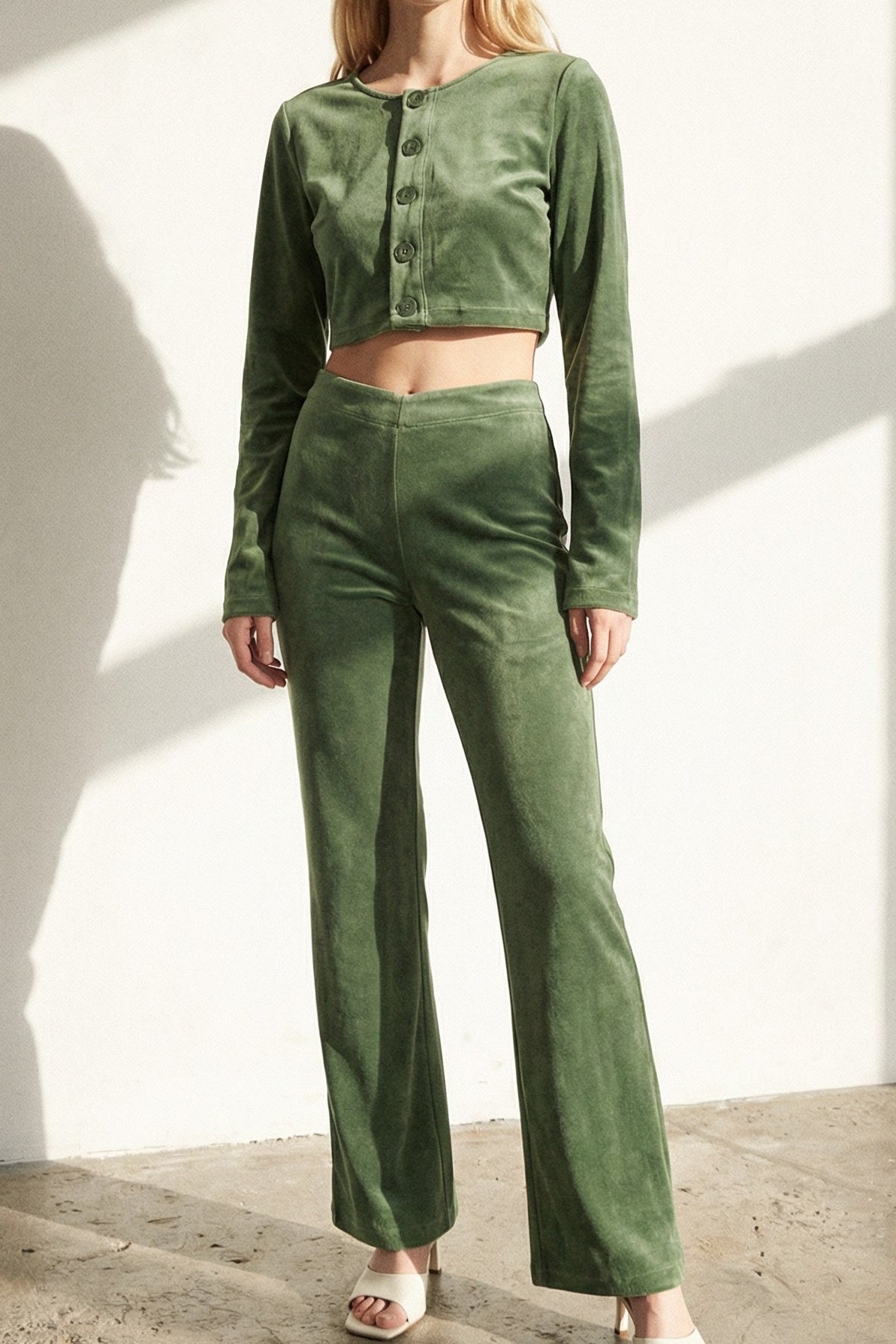 Velvet Two-Piece Top And Pants Set
