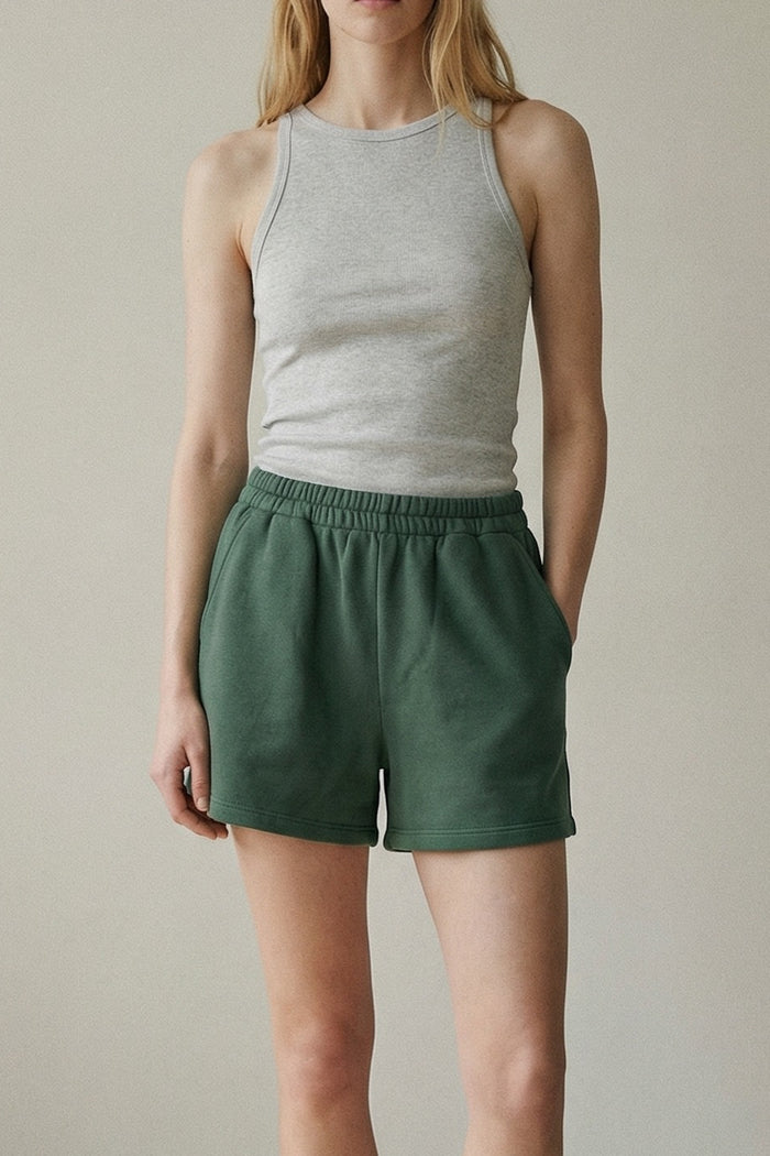 Terry Back Pocket Detail Shorts
