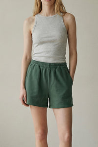 Terry Woven Back Pocket Detail Shorts