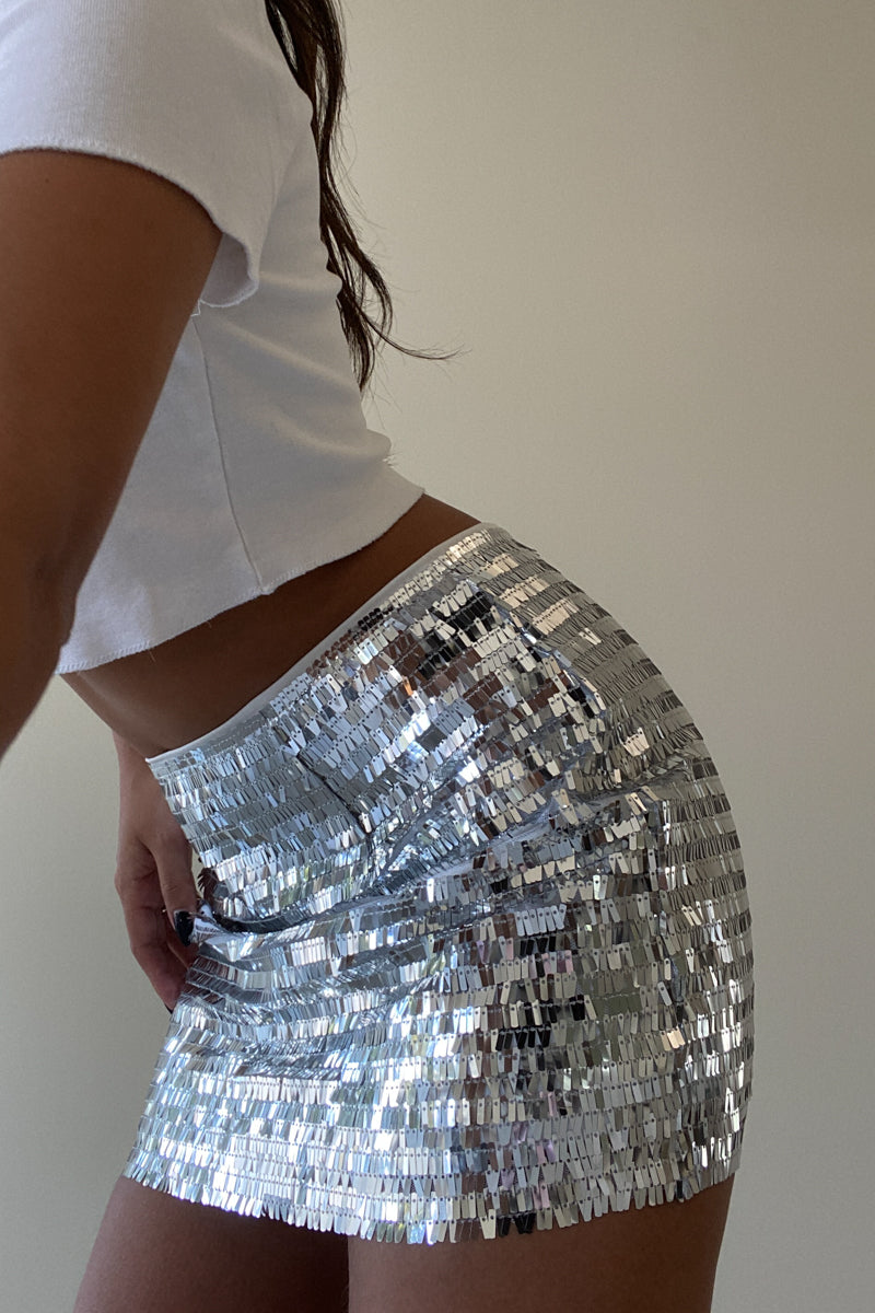 Sequin Low Waist Skirt