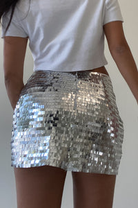 Sequin Low Waist Skirt