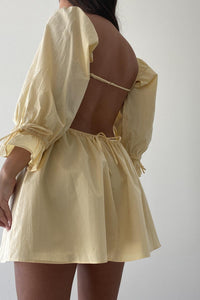 Side Cut-Out Detail Woven Cotton Dress