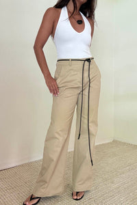 Cotton Wide Straight Leg Pants