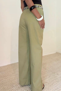 Cotton Wide Straight Leg Pants
