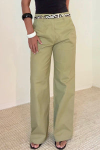 Cotton Wide Straight Leg Pants