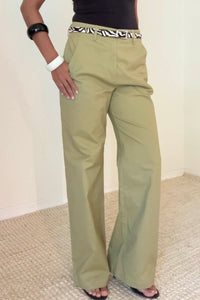Cotton Wide Straight Leg Pants