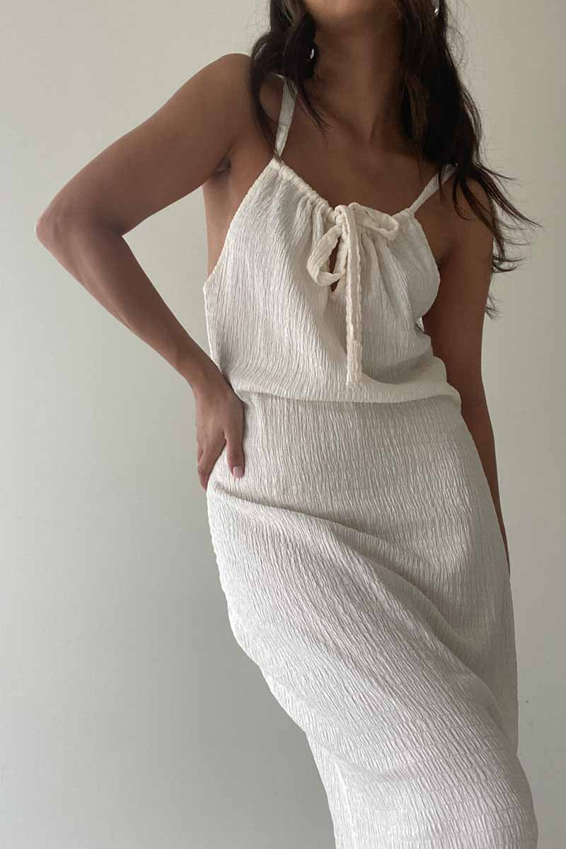 Ruched Halter Neck Maxi Dress - TheOures