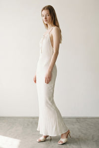 Ruched Halter Neck Maxi Dress