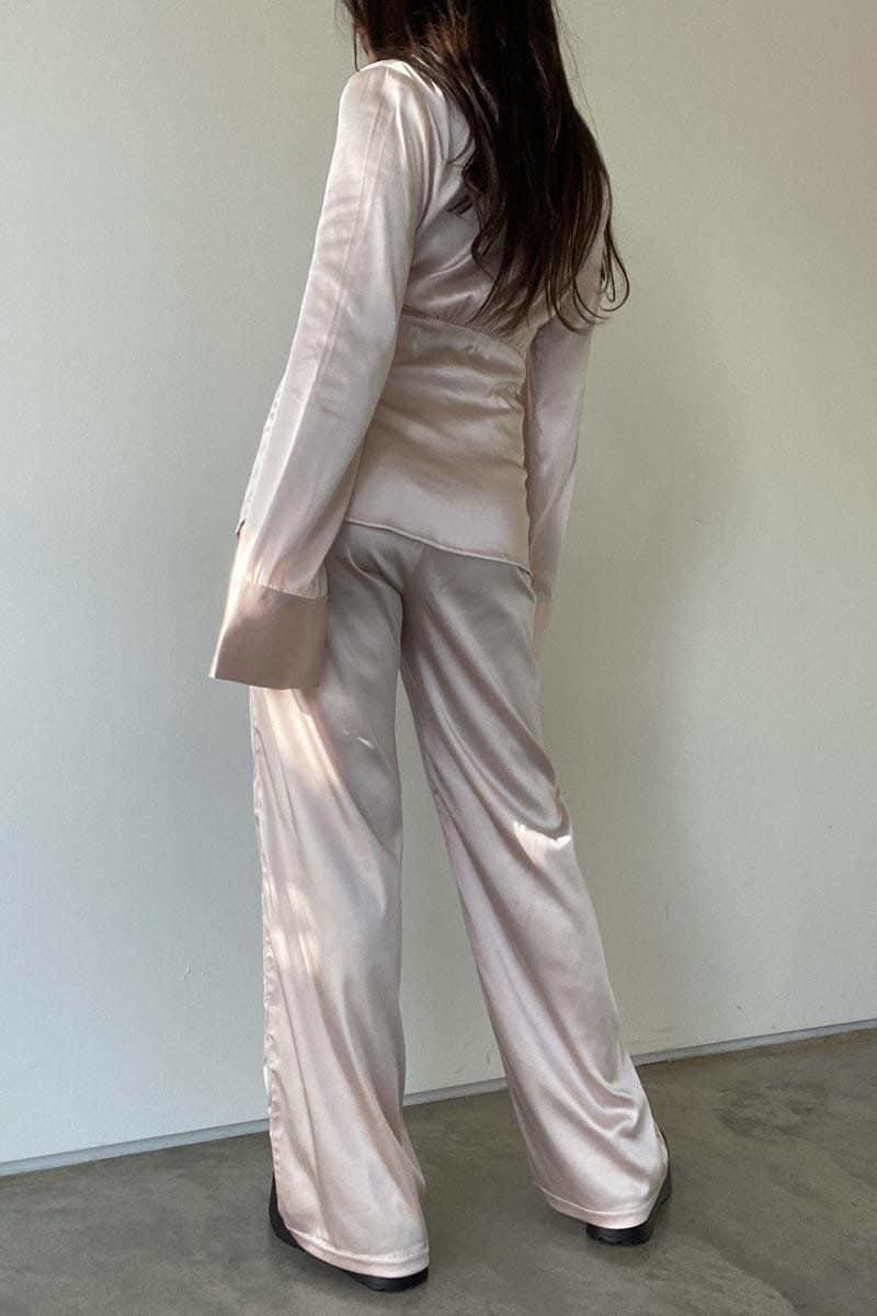 Satin Shirt And Pants Set