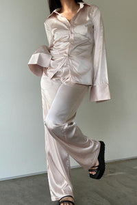 Satin Shirt And Pants Set