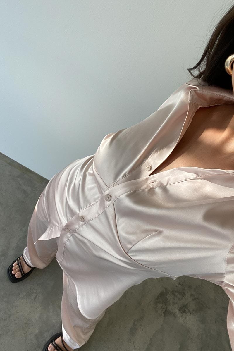 Satin Shirt And Pants Set